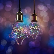2 x XQ-lite LED Kupferkabel Stern Starry 1,5W E27 klar bunt farbig multicolor