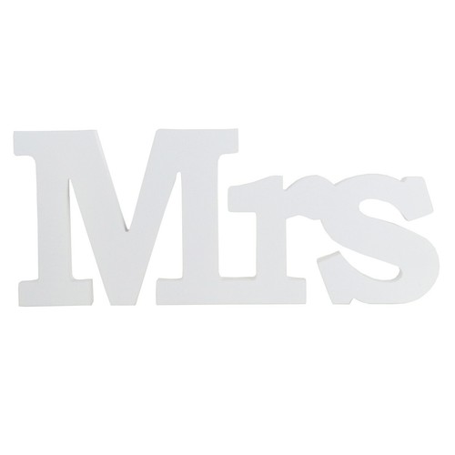 Deko schriftzug mrs weiss - deko,