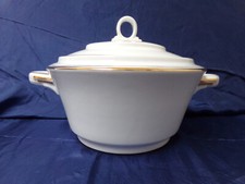 antike alte Terrine Art Deco Suppenterrine weiß Goldrand