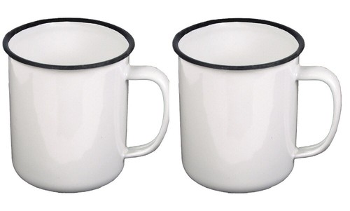 Emaille tasse weiß - emaille,