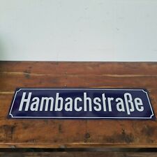 B1402 Emailleschild | Straßenschild Hambachstraße | Emaille | Emailschild