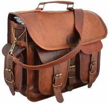 Tasche Leder Vintage Herren Messenger Laptop Schulter S Reise Aktentasche Ech...