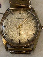 Vintage Bergana BW 2591 Incablock 17 Rubis Handaufzug Goldenem Zifferblatt Rar