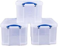 Really Useful Aufbewahrungsboxen 3er-Pack 35L Farblos 48 x 39 x 31 cm