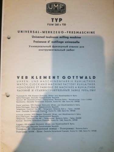 Fräsmaschine wmw ruhla umf - wmw,