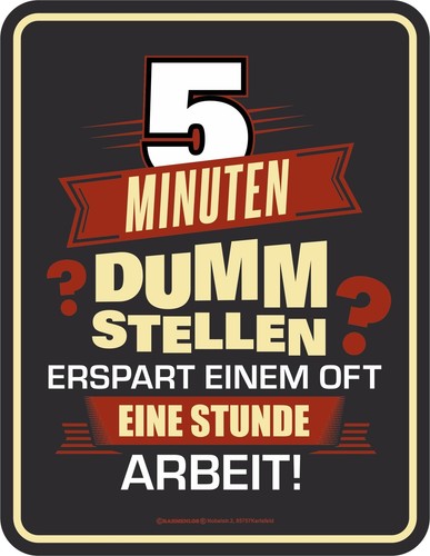 Blechschilder minuten dumm - 5,