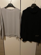 Tolles Set Von Monari Gr 40 Hellgraue Bluse Und Schwarzer Rolli