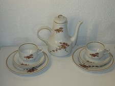 2 Kaffeegedecke + Kaffeekanne DDR Henneberg 1777 Porzellan