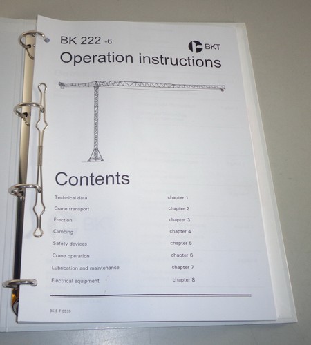 Operation instructions potain - instructions,