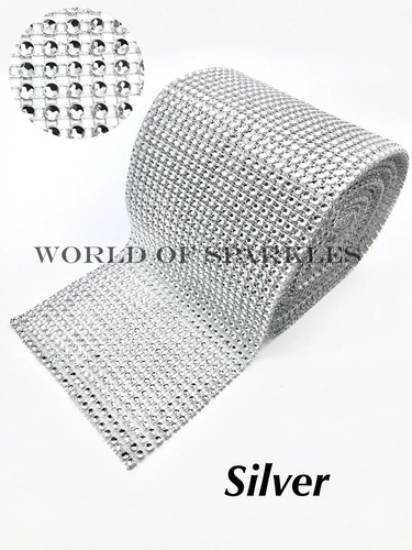 Silber 80cm glitzer strassband - glitzer,