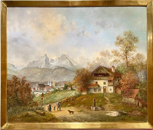 ölgemälde watzmann gagl - watzmann, e.