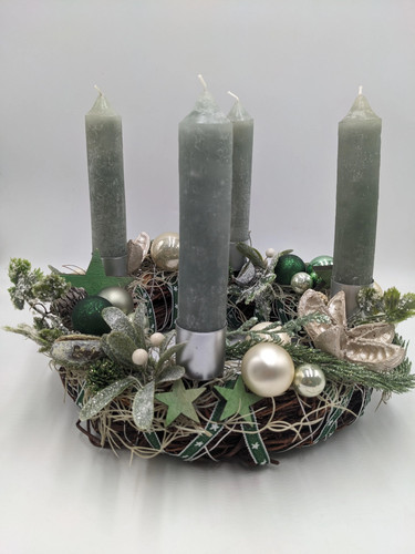 Adventskranz kugel salbei - adventskranz,