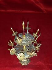 Alte Toledo Schwerter Käse Cocktailspieße Metall Messing Mittelalter (4366)