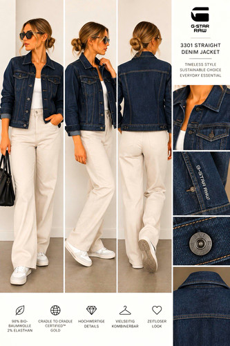 Star raw 3301 straight denim - raw,