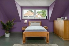 Vollholz Bett Mit Nachtschrabk