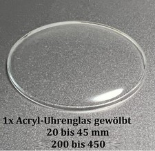 20 bis 45 mm Gewölbtes Acryl-Uhrglas für Taschenuhren und Armbanduhren Uhrenglas
