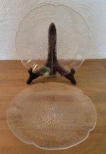 France acoroc Sasaki 2St.Glas Teller Serie Rain Ice Look Vintage Eisglas