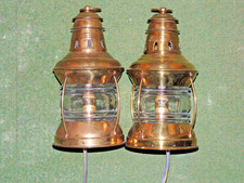 1 Paar Messing Decks Kajüten Laternen hohe Qualität E 14 LED Umbau Maritime Deko