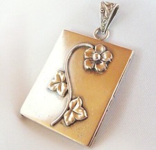 From Medaillon 830 er Silber Anhänger Modernist old silver Pendant / YY 756