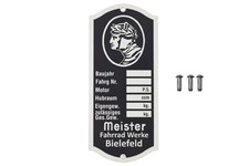 Typenschild für Meister