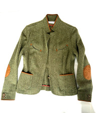 Susanne Von Dörnberg Janker Damen Gr. 40 Grün Wolle Loden Jacke Trachtenjacke