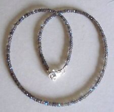 facettierte Labradorit Kette, 925er Silber Schloss - 50 Karat - 50 cm -