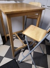 Ikea BJÖRKUDDEN Bartisch  70x70 102cm Höhe Stehtisch  Tisch mit 2 Stühlen