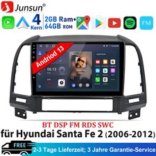 2+64G Für Hyundai Santa Fe 2 2006-2012 Android 13 Autoradio GPS Navi WIFI FM RDS
