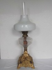 DEKORATIVE ALTE PETROLEUMLAMPE AUS METALL UND GLAS #9150