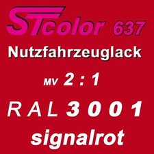 1,5 kg STC 2K HS Autolack VOC 2:1 RAL 3001 signalrot NFZ LKW Lack Set mit Härter