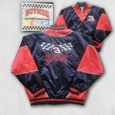 Vintage 90s Dale Earnhardt NASCAR Jacket L Intimidator Racing Satin Nutmeg