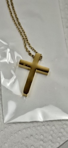 Edelstahl kette mit kreuz - edelstahl,
