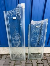 ZWEI ANTIKES GLASSCHEIBEN FENSTER GLAS UM 1880 GEBROCHEN UNVOLLSTÄNDIG