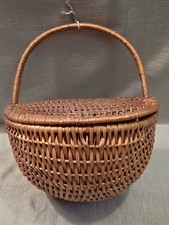 Vintage Hängekorb aus Rattan / Korbgeflecht – Wandkorb ca. 30 cm