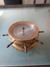Altes Barometer Schatz Wettermessinstrument  Messing Steuerrad maritim