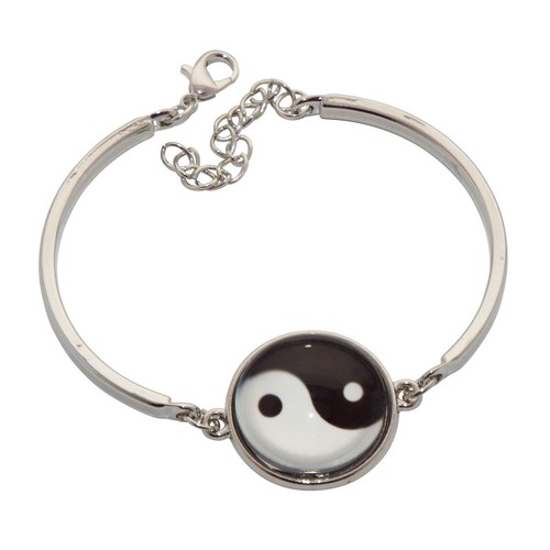 Yin yang armband silber - yin,
