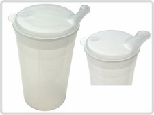 Schnabelbecher/ Trinkbecher-Set  für Tee und Brei kurzes Mundstück / transparent