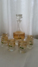 1 Karaffe mit Stöpsel Weinbrandgläser Whiskygläser Obstbrandgläser H 25/7,5 cm