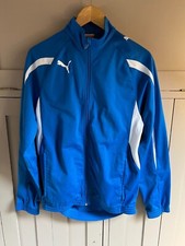 Puma Powercat Jungen Trainingsjacke mit durchgehendem Reißverschluss in blau/weiß - Alter 15/16