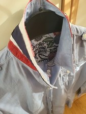 Napapijri Geographic Bluse Damen Langarm Gr. M hellblau mit Applikationen TOP