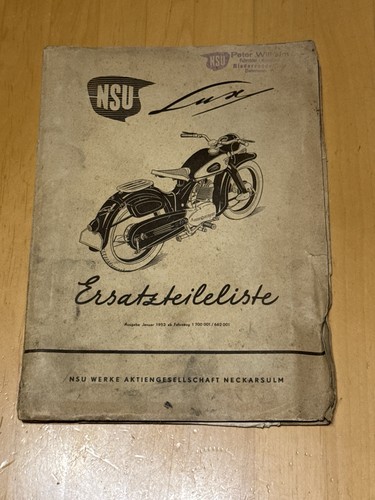 Nsu lux ersatzteileliste - nsu,