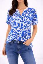 Shirt oui blau weiß damen - shirt,
