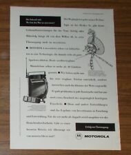 Seltene Werbung MOTOROLA Mobiltelefon tragbares Telefon 1990
