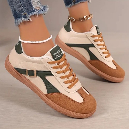 Damen sneaker beige braun - sneaker,