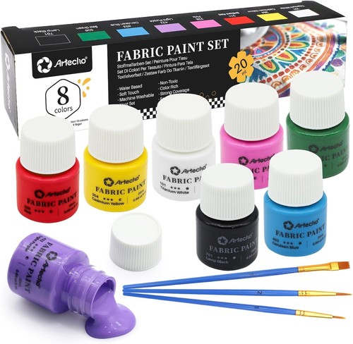 Textilfarbe set mit pinseln - set,