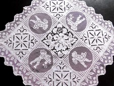 ANTIKE LEINEN DECKE WEISS