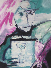 NIKITA KNIKTA Expressionismus Gemälde Moderne Kunst Öl Malerei MANN MIT BLUME