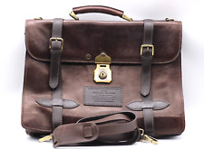 Original Navigation Bag A4 Kalbleder Piloten Tasche Italien braun Doppelgürtel