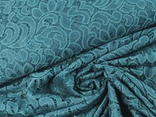 SPITZE elastisch Stoff Spitzenstoff Blütenbogen JADE GRÜN EUR 10,98/m