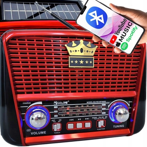 Tragbares retro solarradio mit - tragbares, retro-solarradio